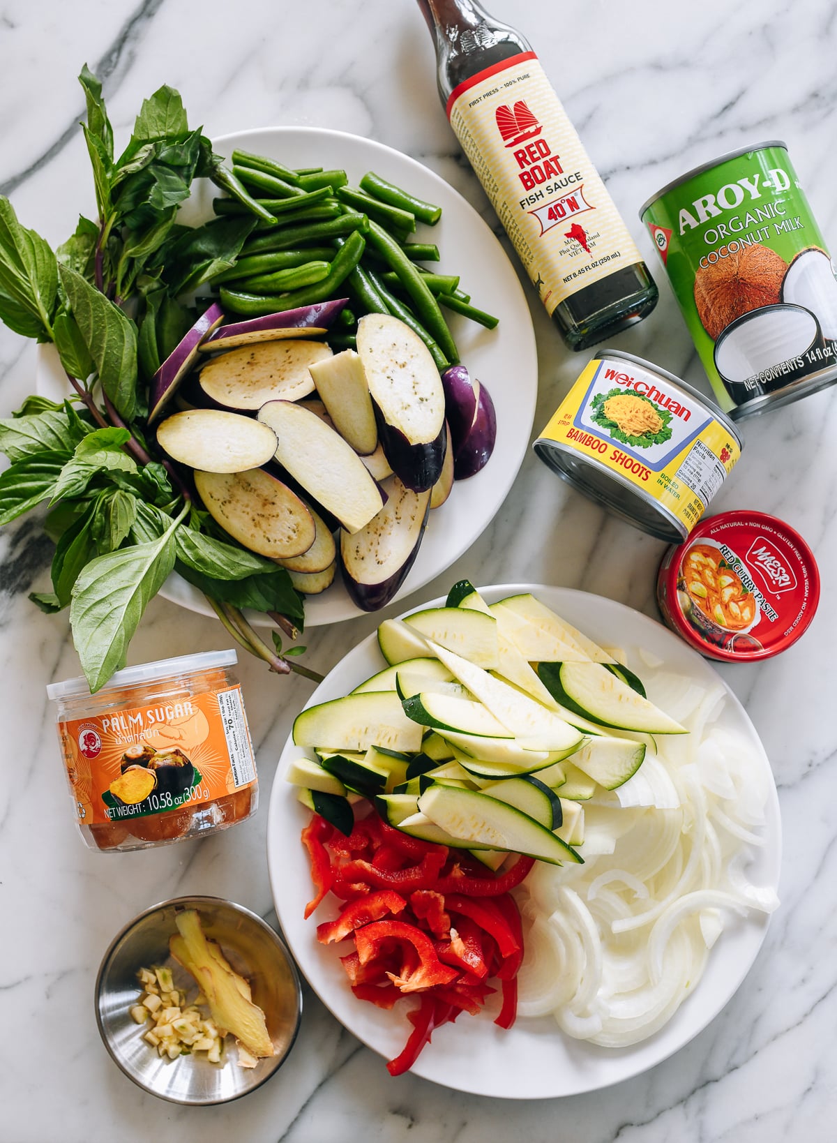 ingredients for thai vegetable curry