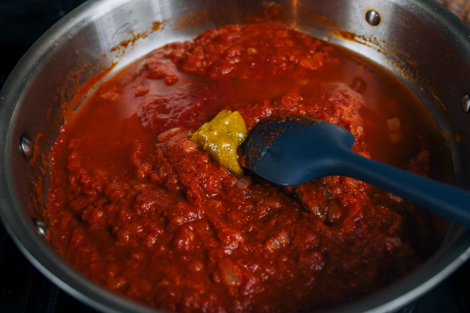chicken base added to tomato sauce