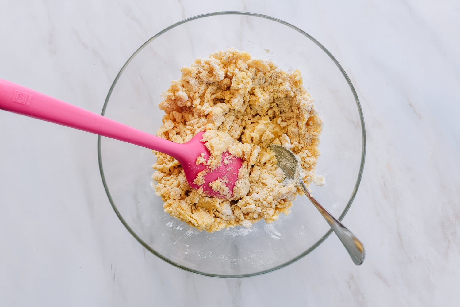 mixing almond cookie dough