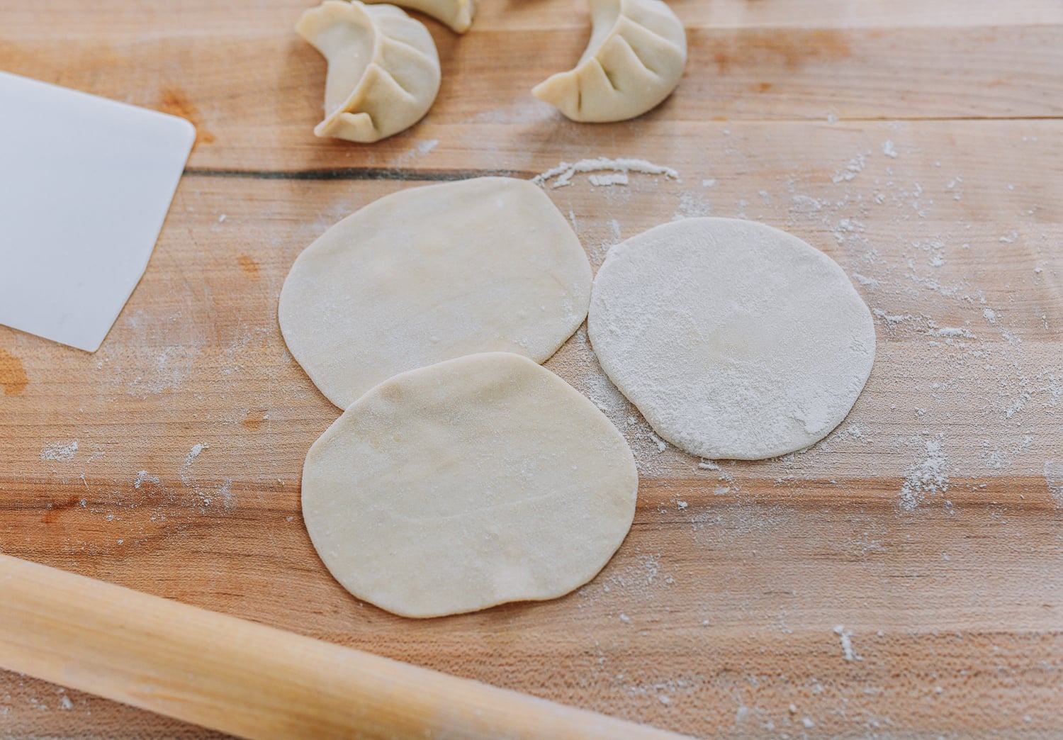 hand-rolled homemade dumpling wrappers