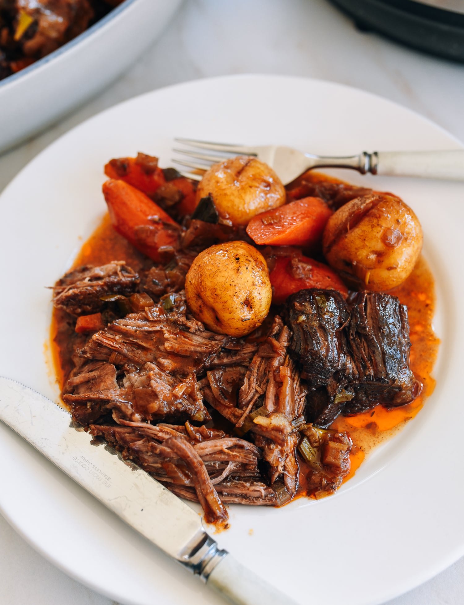 Plate of instant pot pot roast