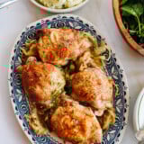 roasted turkey thighs on platter