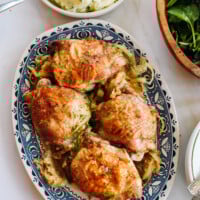 roasted turkey thighs on platter