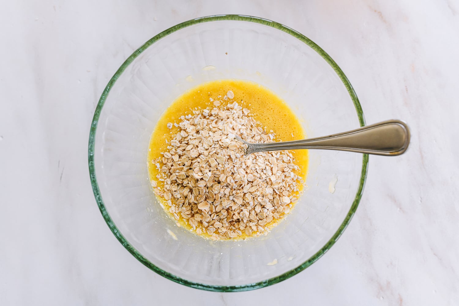 oats added to egg and banana