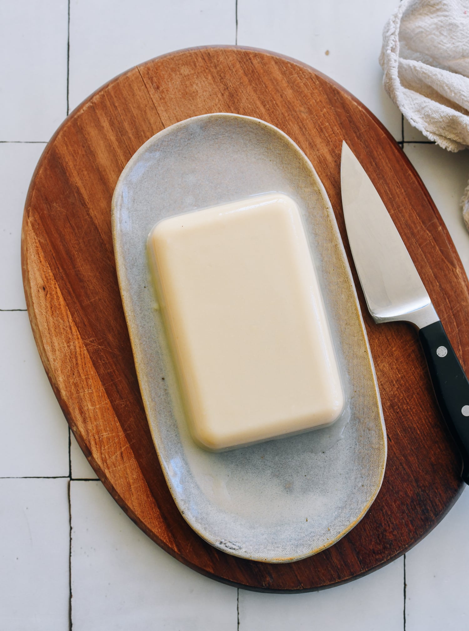 chickpea tofu on plate