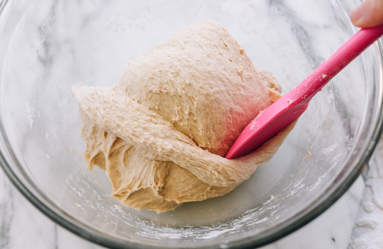 stretched and folded dough