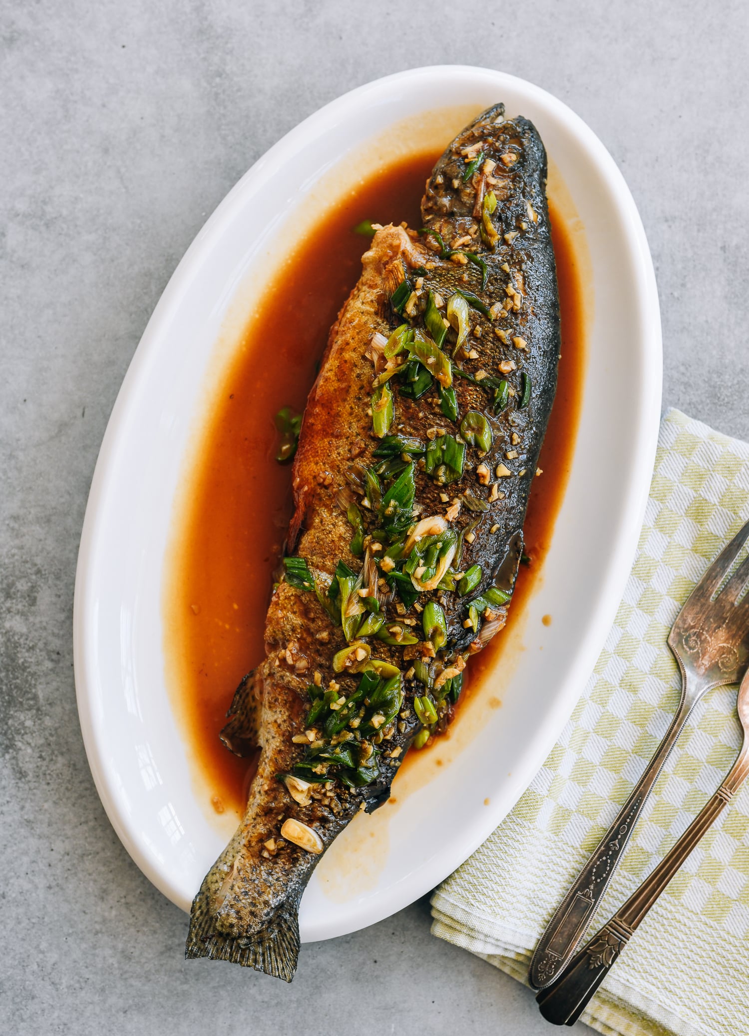 Trout with Soy Garlic Butter