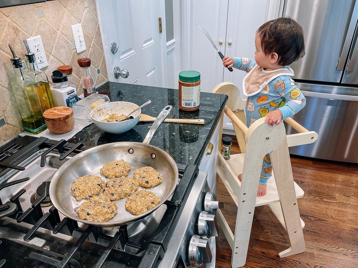 Ethan helping cook