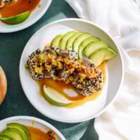 Seared Ahi Tuna recipe with sesame crust and citrus dressing