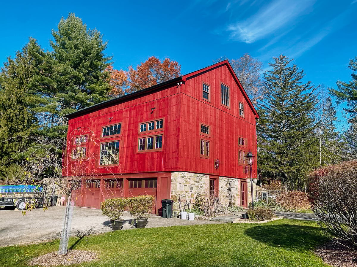 red barn exterior after restoration