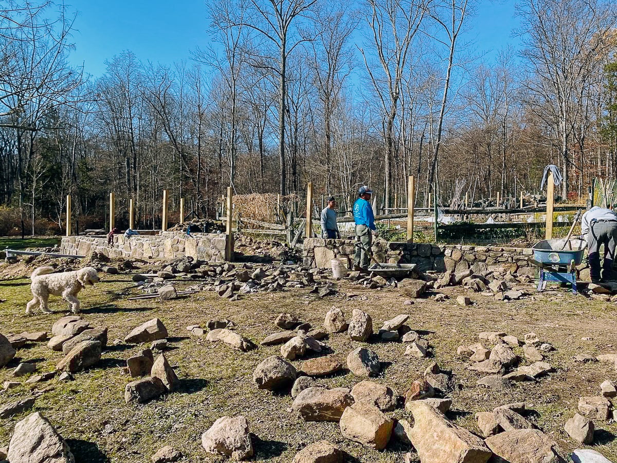 rocks for garden fence