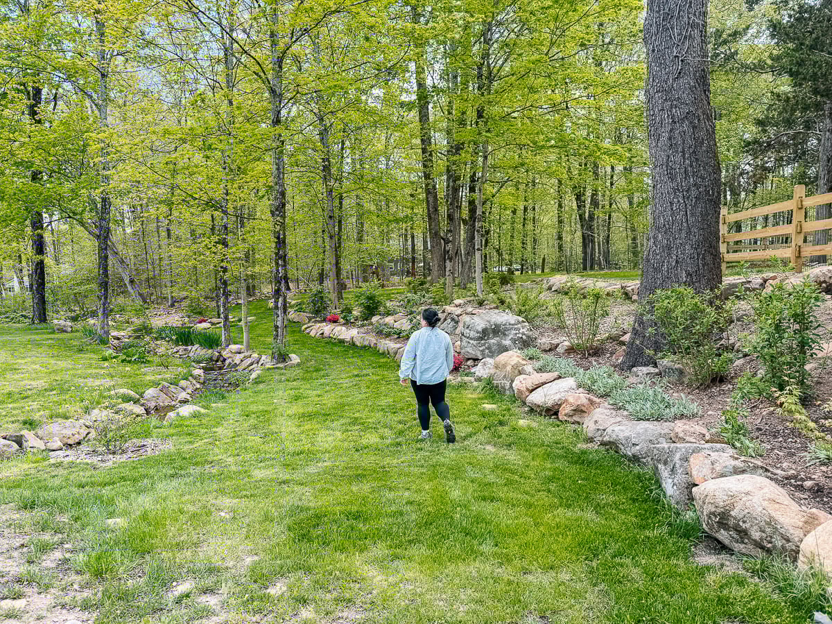 kaitlin walking through downstream area