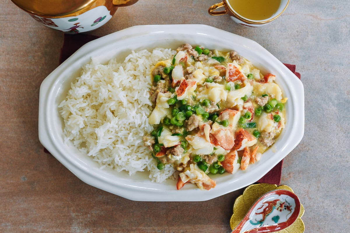 Shrimp with Lobster Sauce with white rice