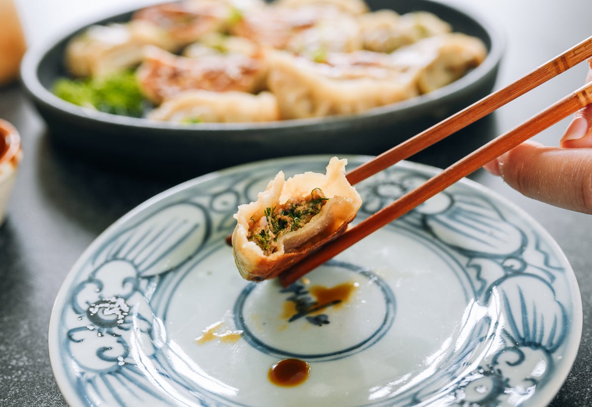 cross-section of dill dumpling