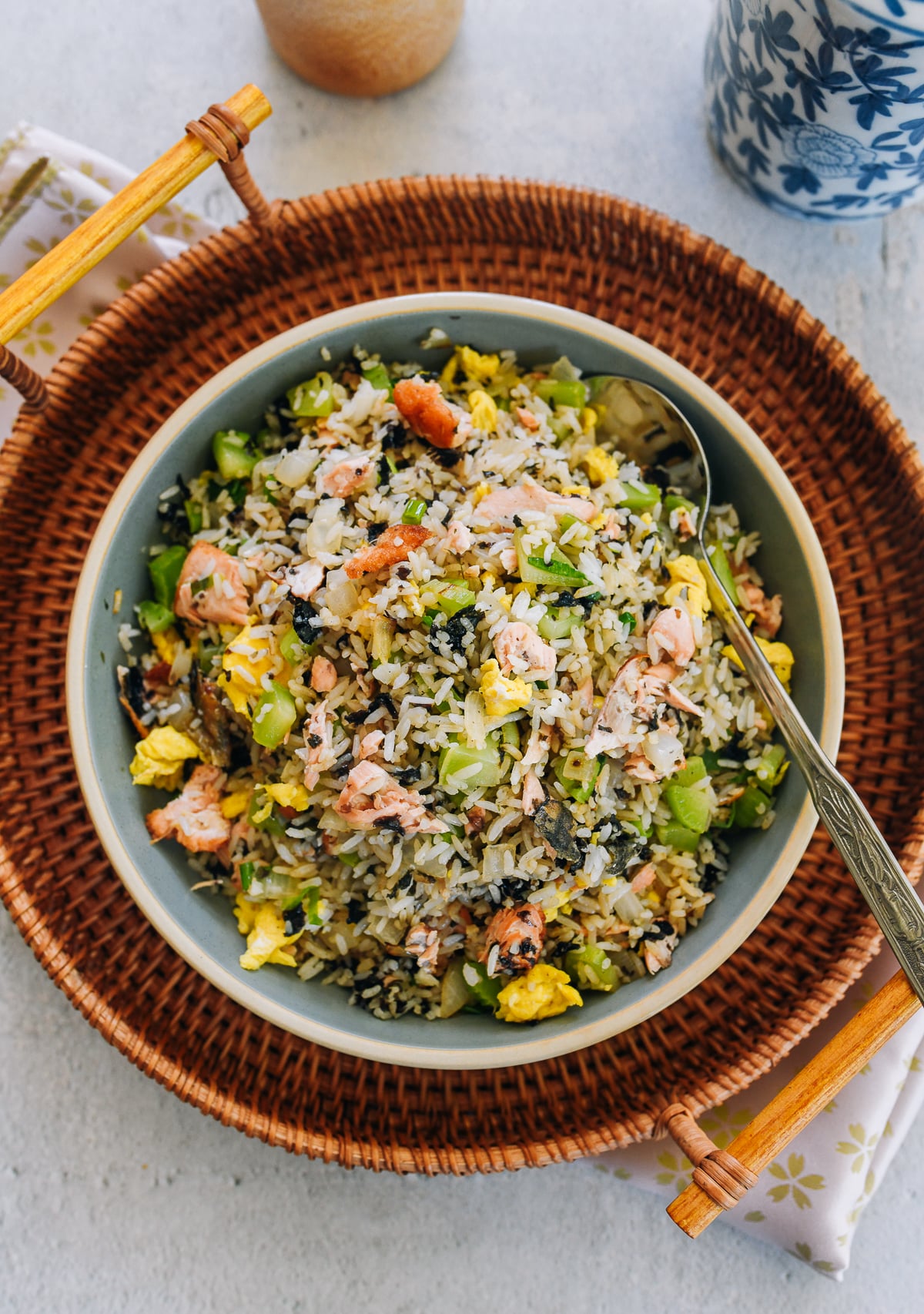 Plate of Salmon Fried Rice