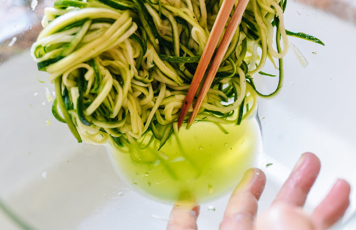 water coming out of salted zucchini