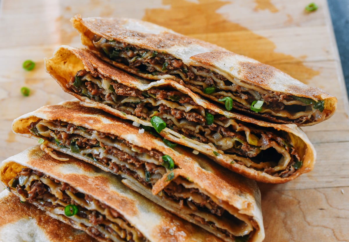 Chinese meat pie pieces