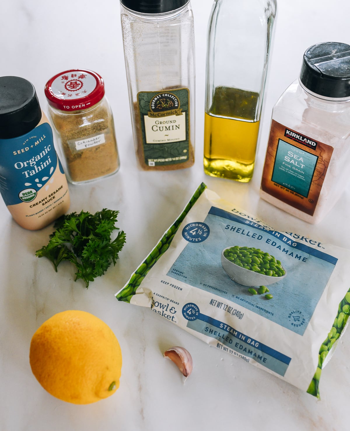 Edamame hummus ingredients