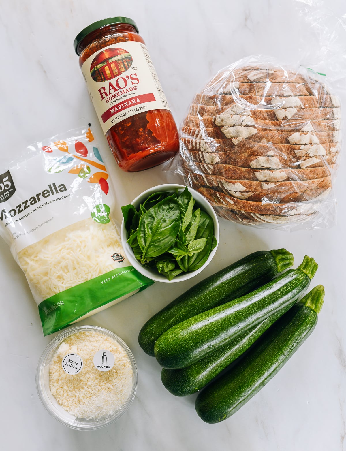 ingredients for zucchini bread lasagna