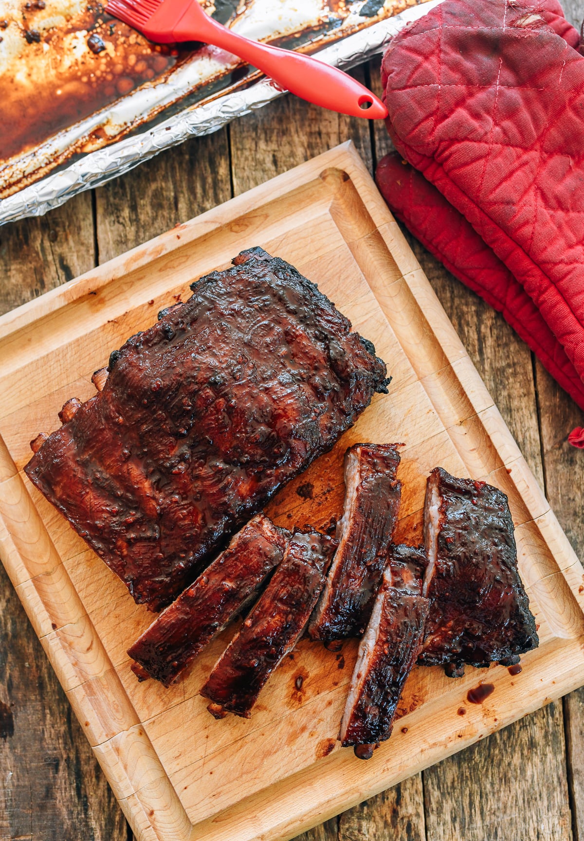 Chinese Spare Ribs on cutting board