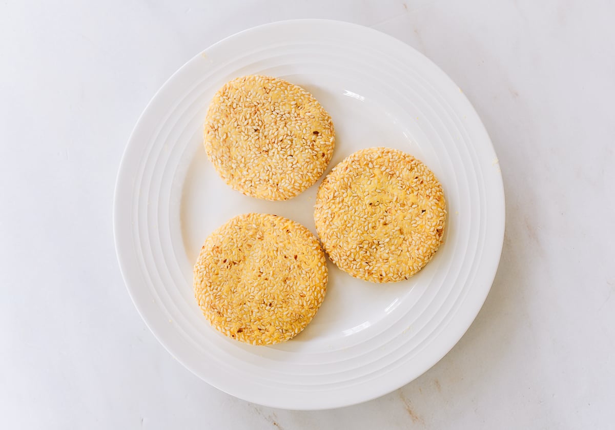 assembled chinese pumpkin cakes on plate