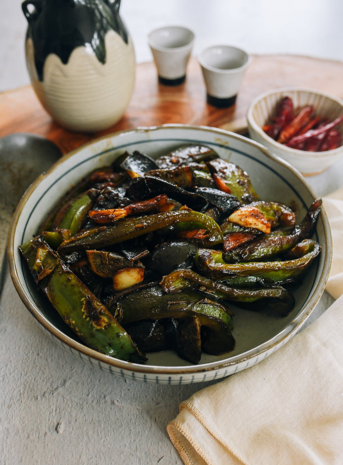 Century Eggs with Green Peppers