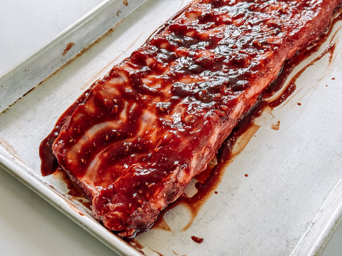 marinated rack of st. louis spare ribs