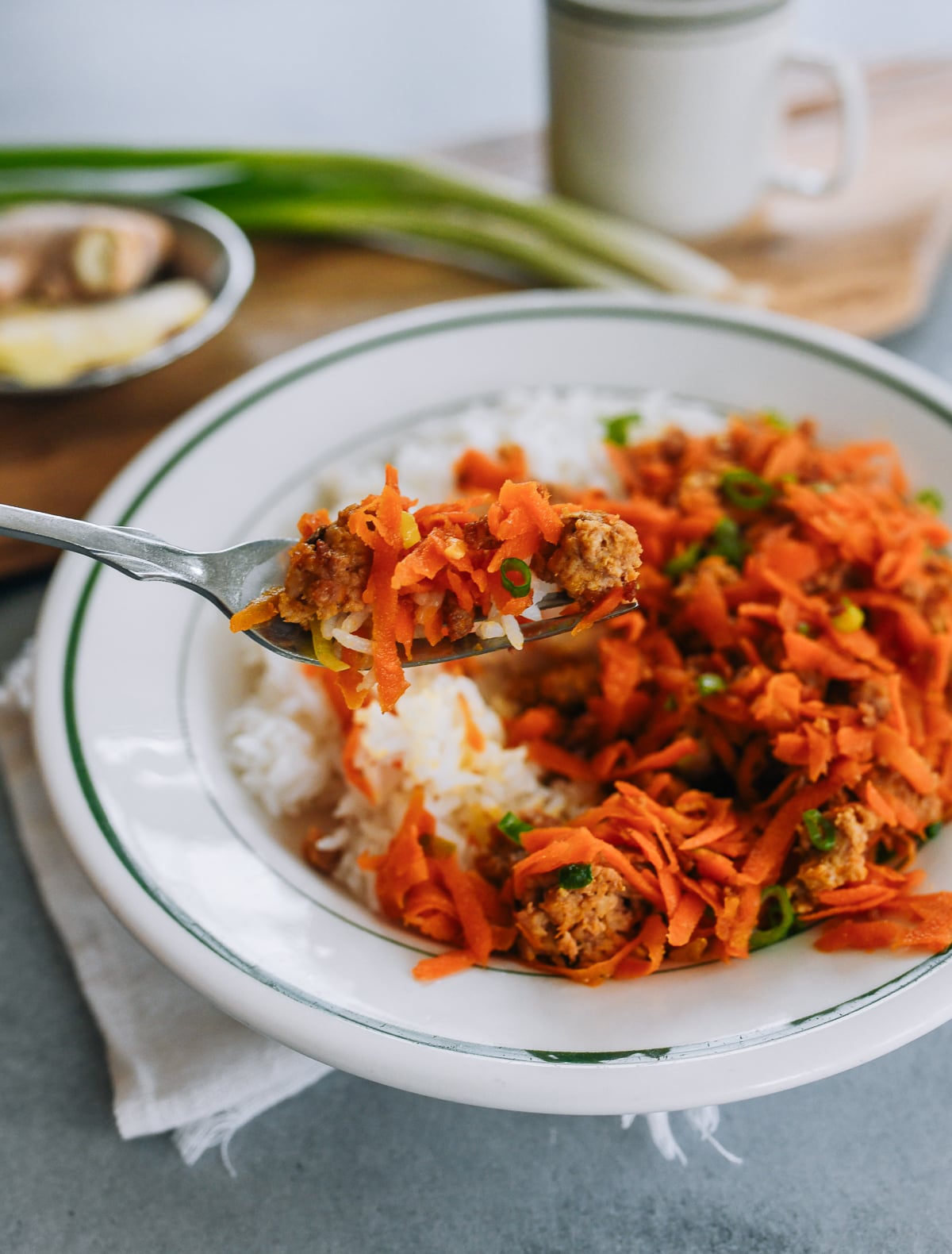 Pork, Ginger Carrot Bowls