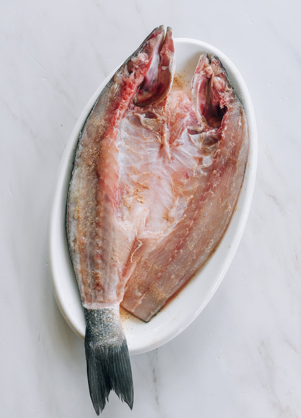 marinated butterflied fish