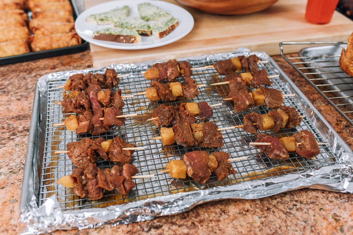 beef on a stick on sheet pan