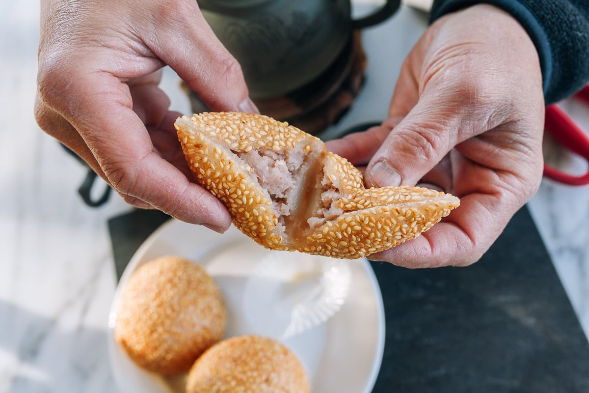 taro coconut sesame ball filling